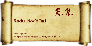 Radu Noémi névjegykártya